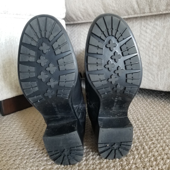 Bandolino Blushe Quilted Black Leather Heeled Riding Boots 6.5M - Picture 6 of 15